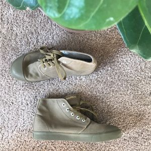 Olive Green Hi Top Sneakers